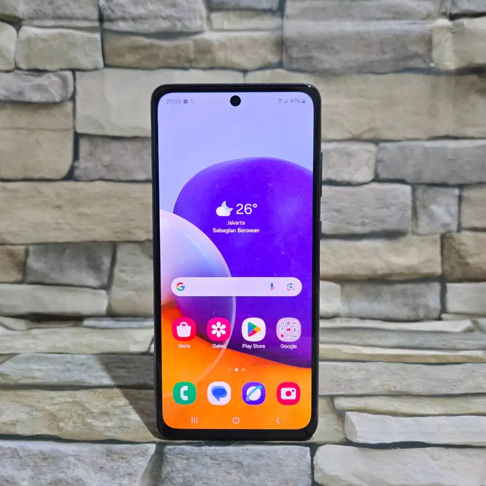 Samsung Galaxy A72 4G 8/128 kelengkapan hp cas segel mulus 90%