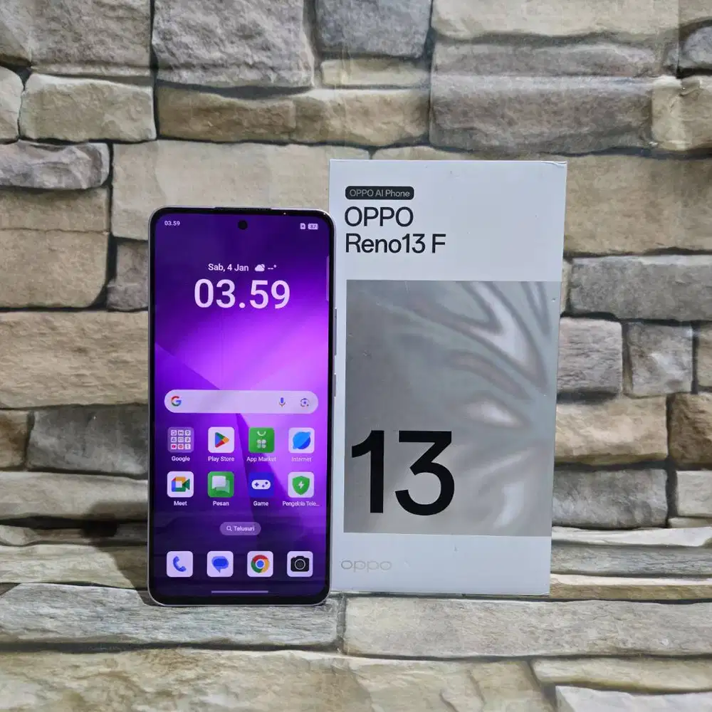 Oppo Reno 13F 4G 8/256 Ungu Fulset segel mulus 98% Garansi