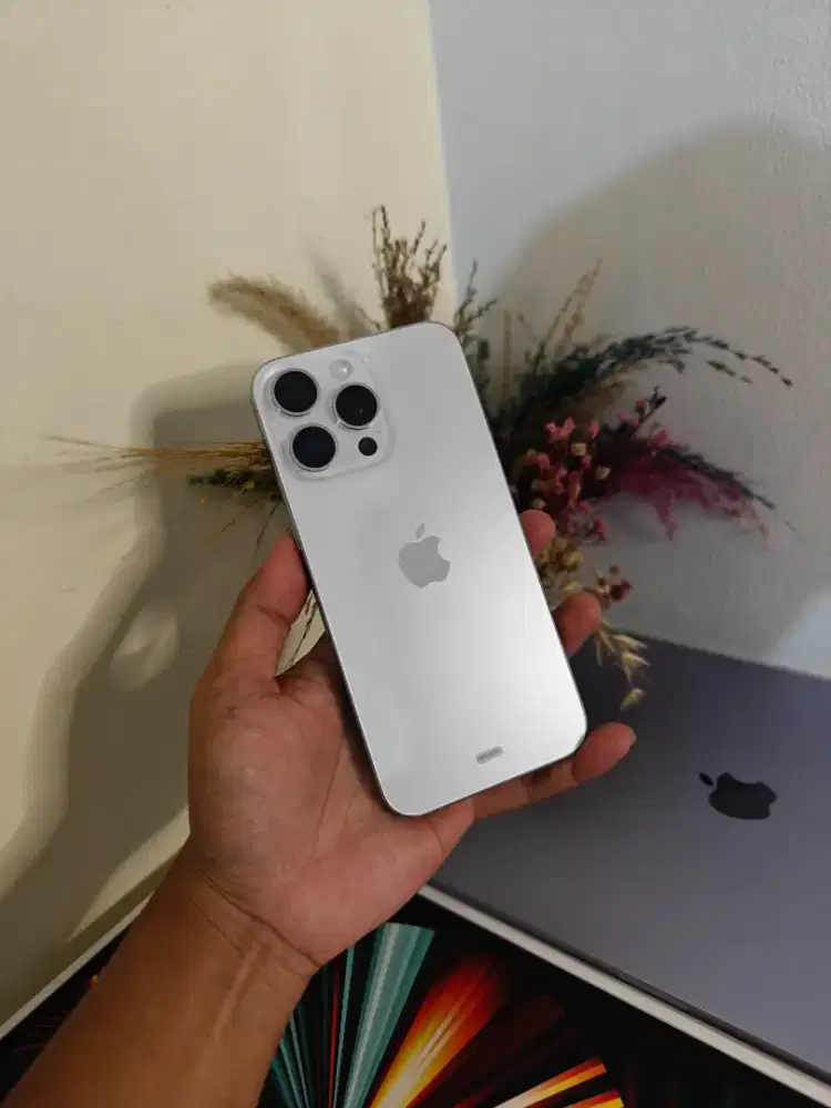 Iphone 15 promax 256gb ibox fullset white titanium like new