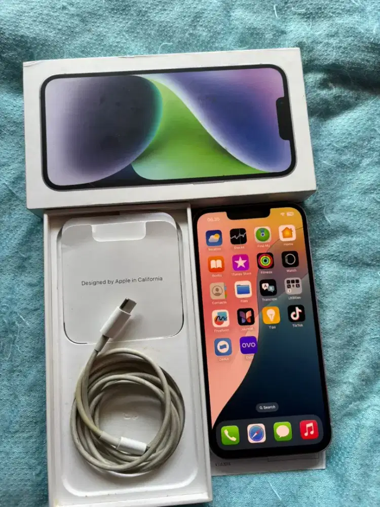iPhone 14 128GB Purple iBox BH 82% Fulset ori + Bon