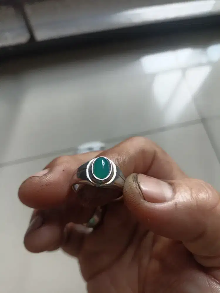 Batu Bacan ring titanium size 10 dim Batu 9*7*3