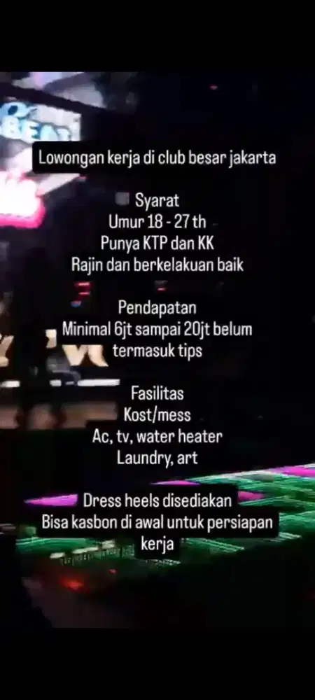 Loker ladies club (Lc club) jakarta pusat & kelapa gading