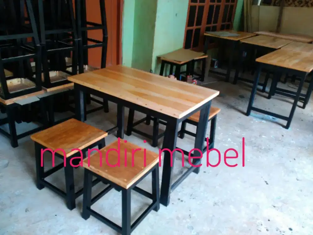 Meja kayu kursi cafe set