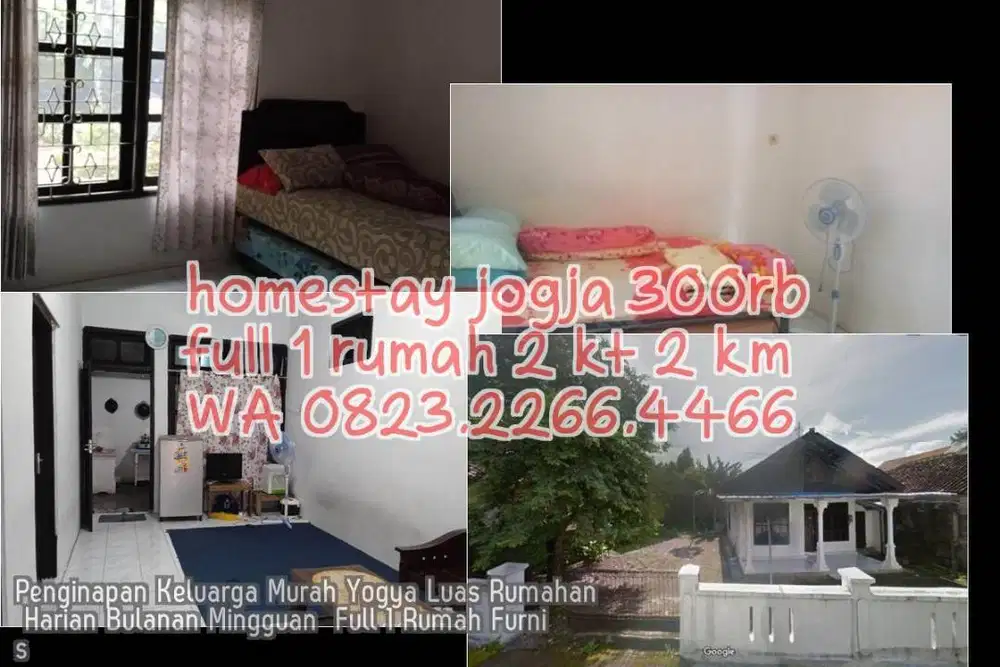 Penginapan Keluarga Murah Yogya Luas Rumahan Harian Bulanan Mingguan