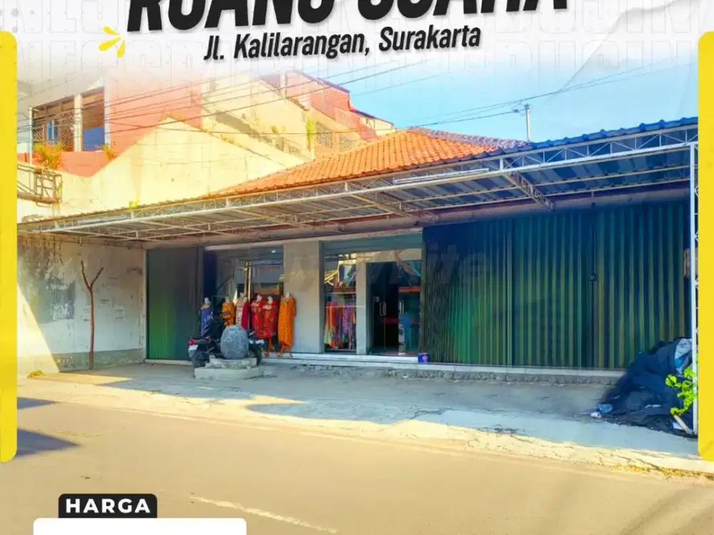 Dijual Ruang Usaha+Rumah  di Jl Kalilarangan Solo