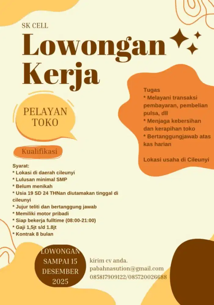 LOWONGAN KERJA PENJAGA KONTER PPOB