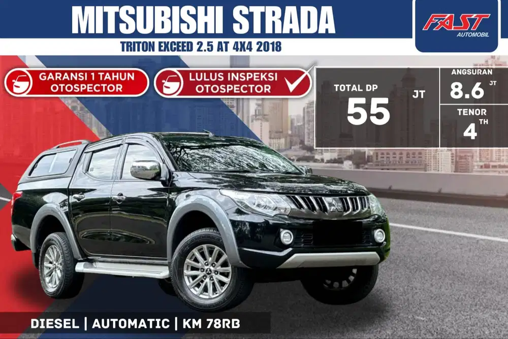 MITSUBISHI STRADA TRITON EXCEED 2018 2.5L 4X4 KM.78RB PAJAK PJNG #F5ST