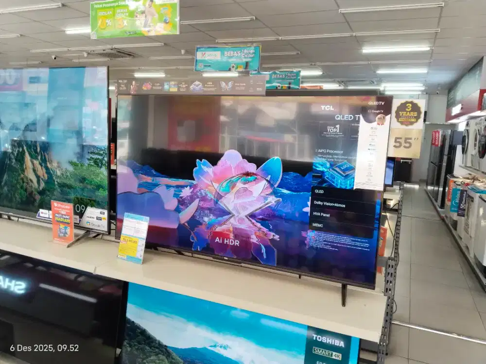 TV TCL 55 INCH, QLED TV. CICILAN TANPA DP, SYARAT CUKUP KTP
