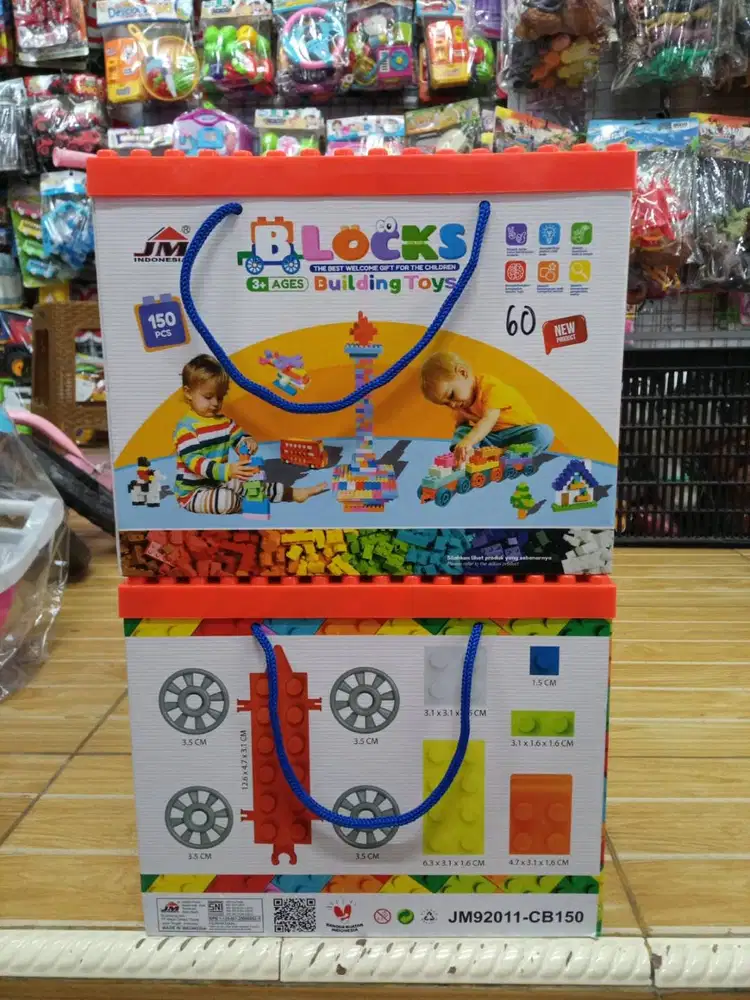 mainan anak block susun isi 150pcs