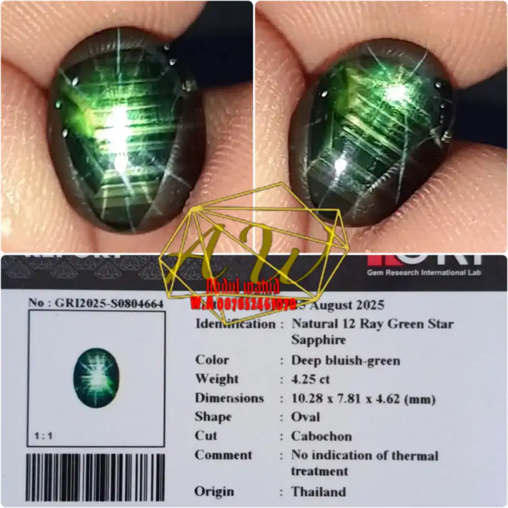 NATURAL STAR 12RAY SAPPHIRE NH THAILAND 4.25CARAT