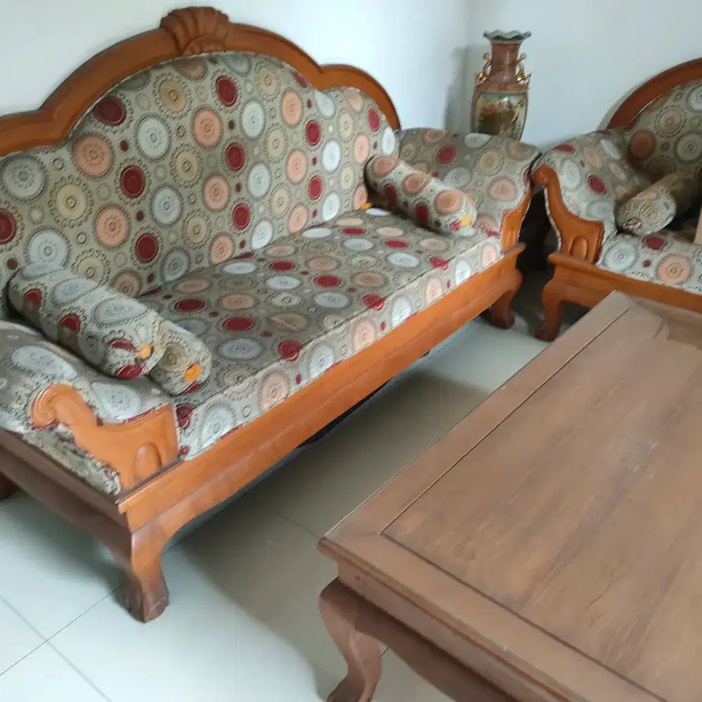 Meja kursi tamu jati