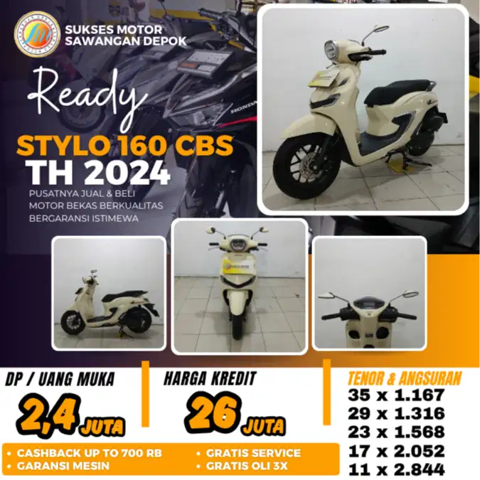 ISTIMEWA HONDA STYLO 160 CBS TH 2024 MULUS BISA CASH KREDIT BERGARANSI