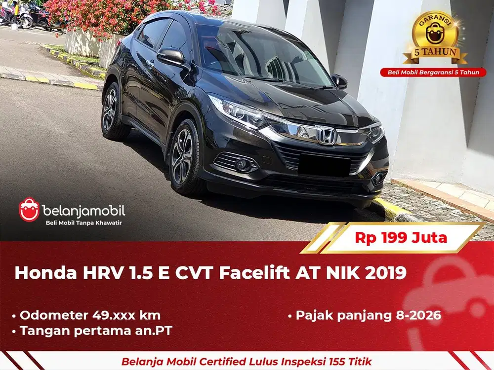 [ GARANSI 5TH ] Honda HRV HR-V HR V 1.5 E CVT Facelift AT 2019/2020
