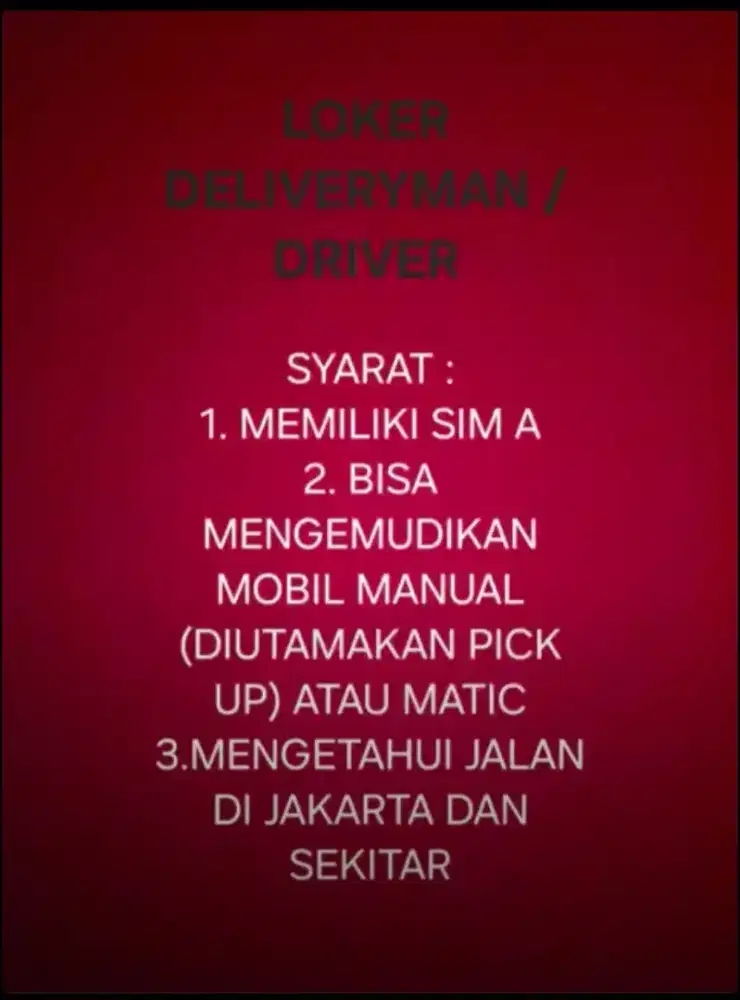 Loker Admin Sales, Mekanik dan Driver Dealer Sepeda Motor