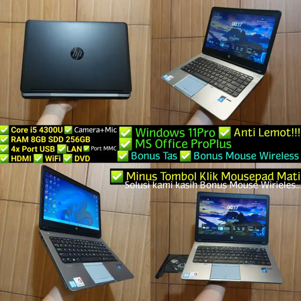 Laptop HP Core I5 4300M RAM 8GB SSD 256GB