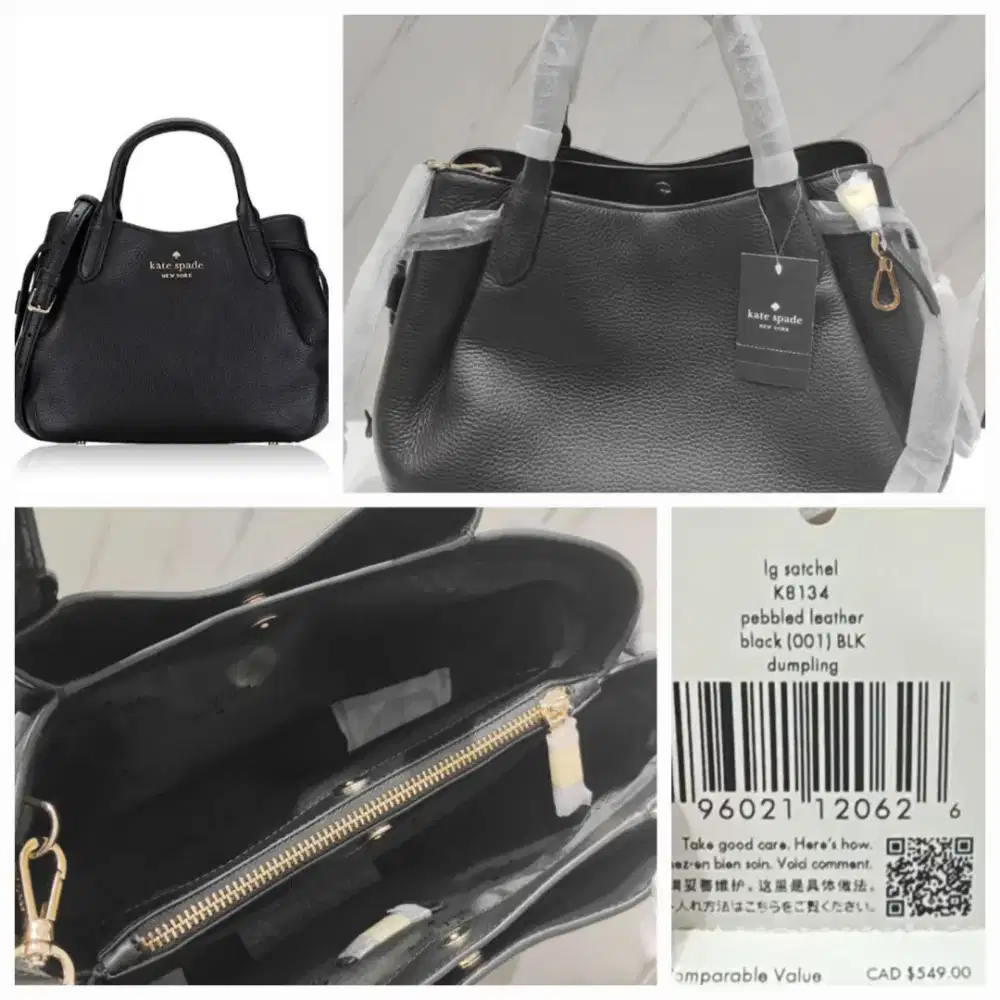 Kate spade tas wanita black dumpling warna hitam