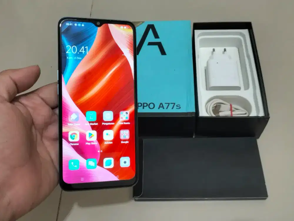 OPPO A77S RAM 8GB /128GB 4G 6.56in Finger Kamera 50MP Batre 5000Mah BU