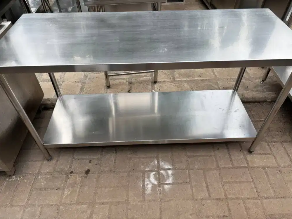 meja 2 susun stainless steel