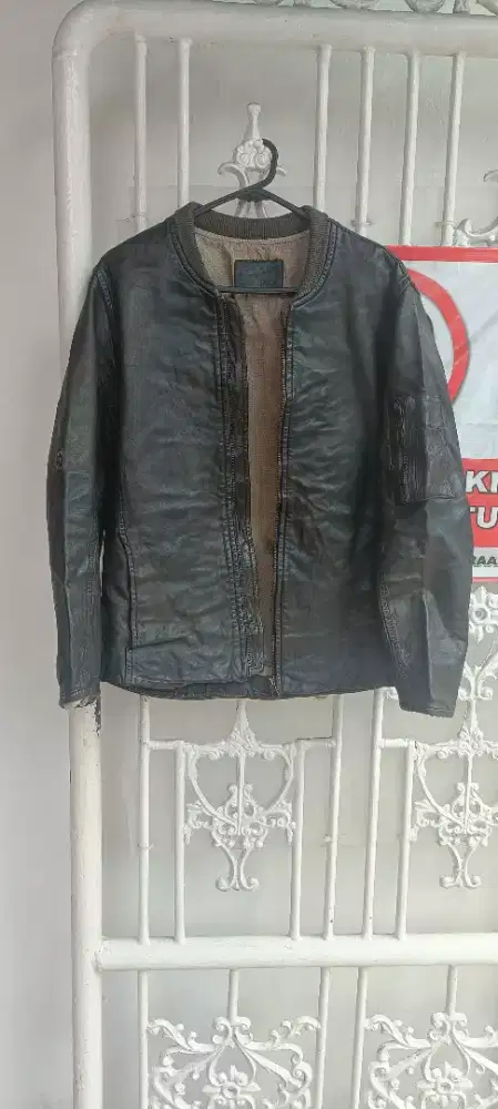 Jaket kulit asli slimfit
