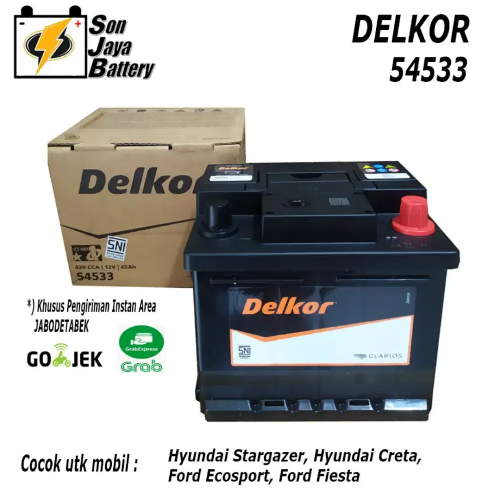 Aki Kering Delkor Din 45 utk mobil Hyundai Creta, Stargazer, dsb