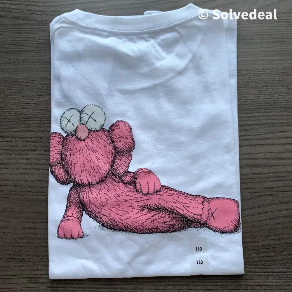 Kaos Uniqlo Kaws White Pink Kids