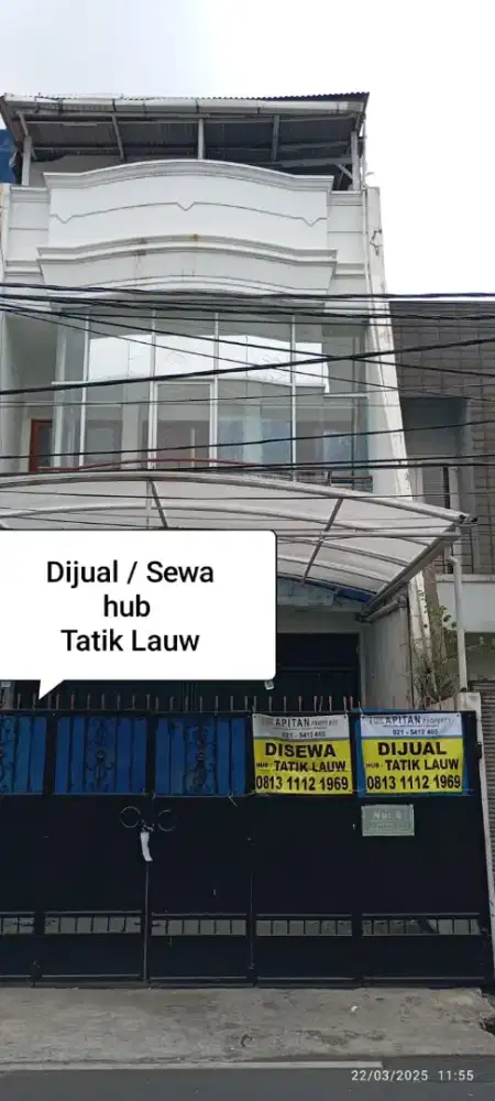 Si Jual atau Di sewa kan, Ruko 3 lantai, jl. RASAMALA, TOMANG, JAK BAR