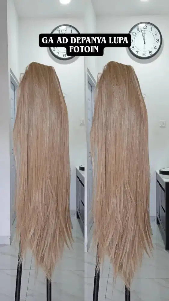 Wig panjang rambut asli