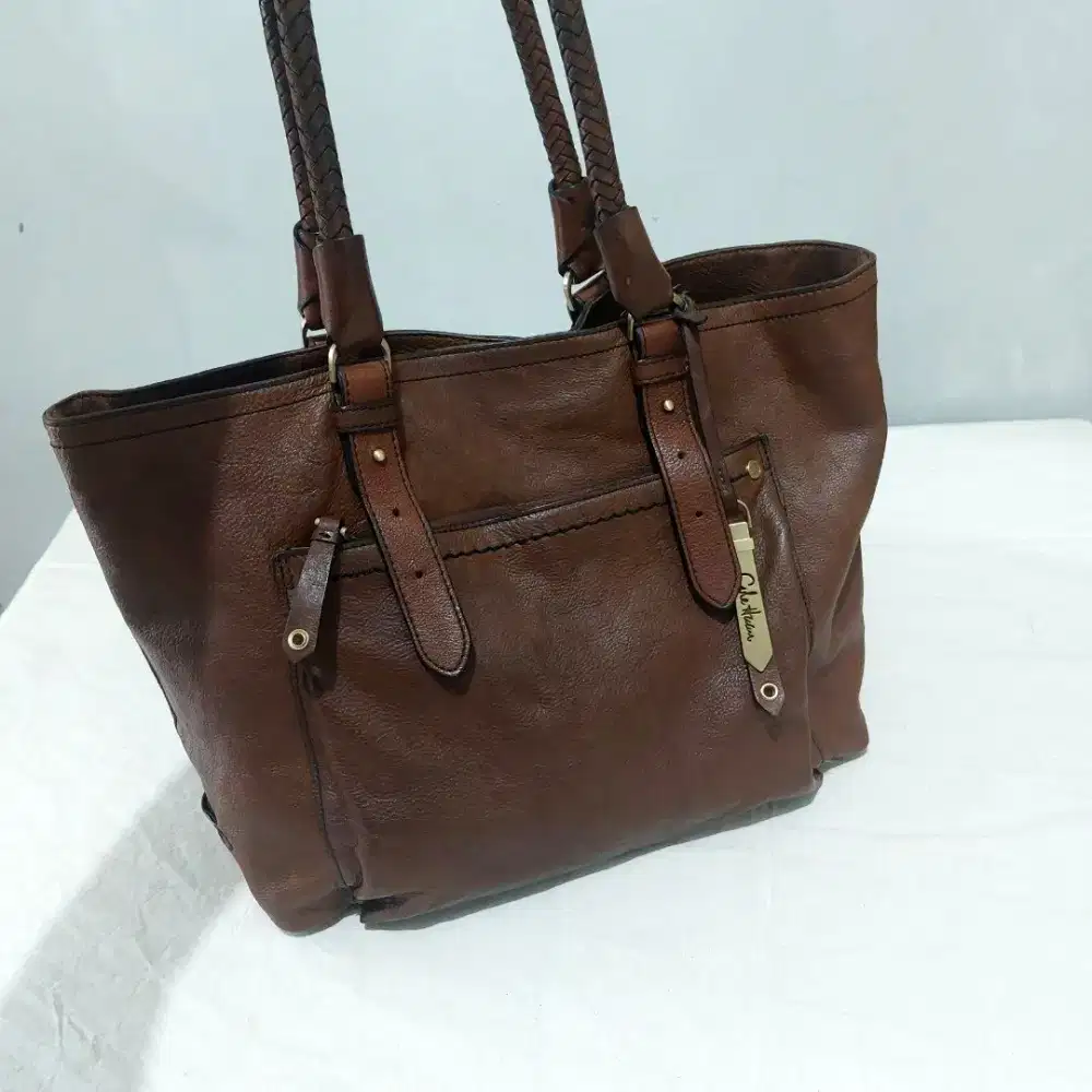 Cole Haan Tote Bag Vintage Kulit Asli