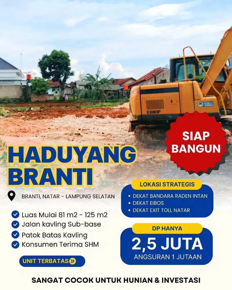 KAVLING NATAR DEKAT PASAR DAN BANDARA RADEN INTAN