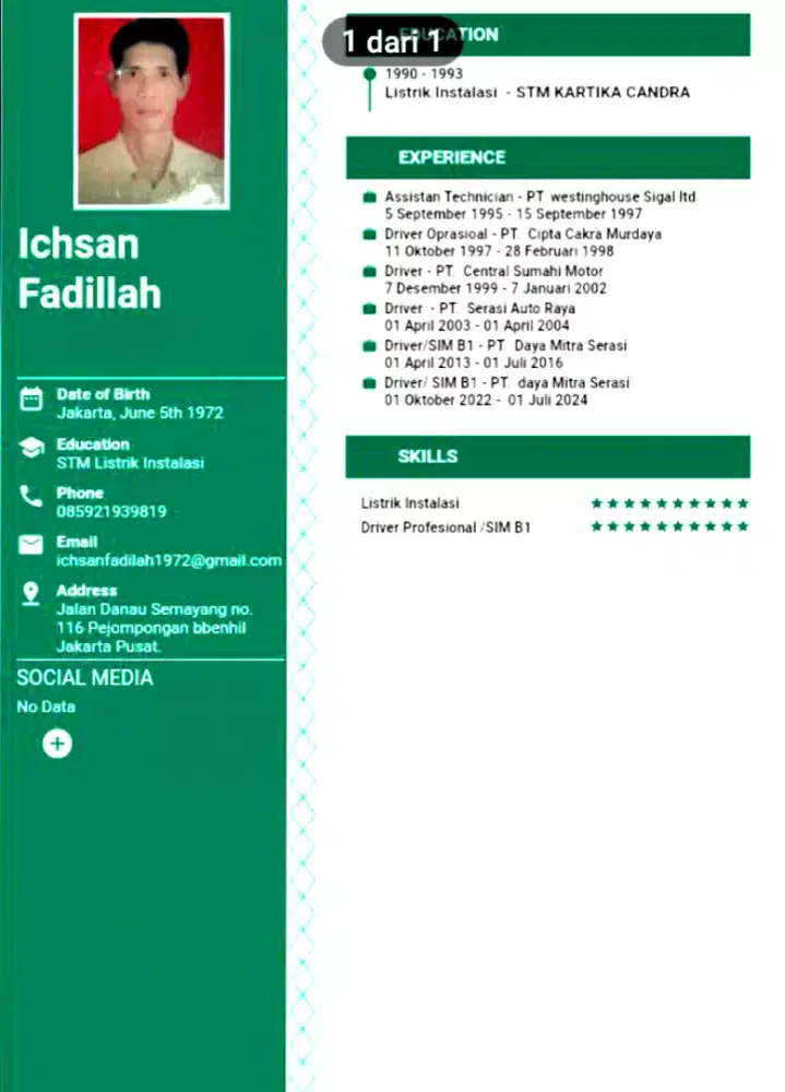 Siap kerja  Driver profesional