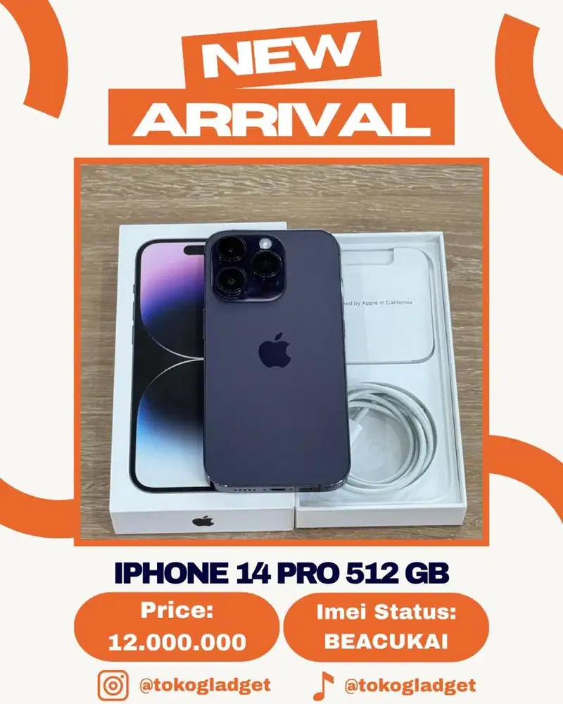 iPhone 14 Pro 512 Gb ex BEACUKAI RESMI