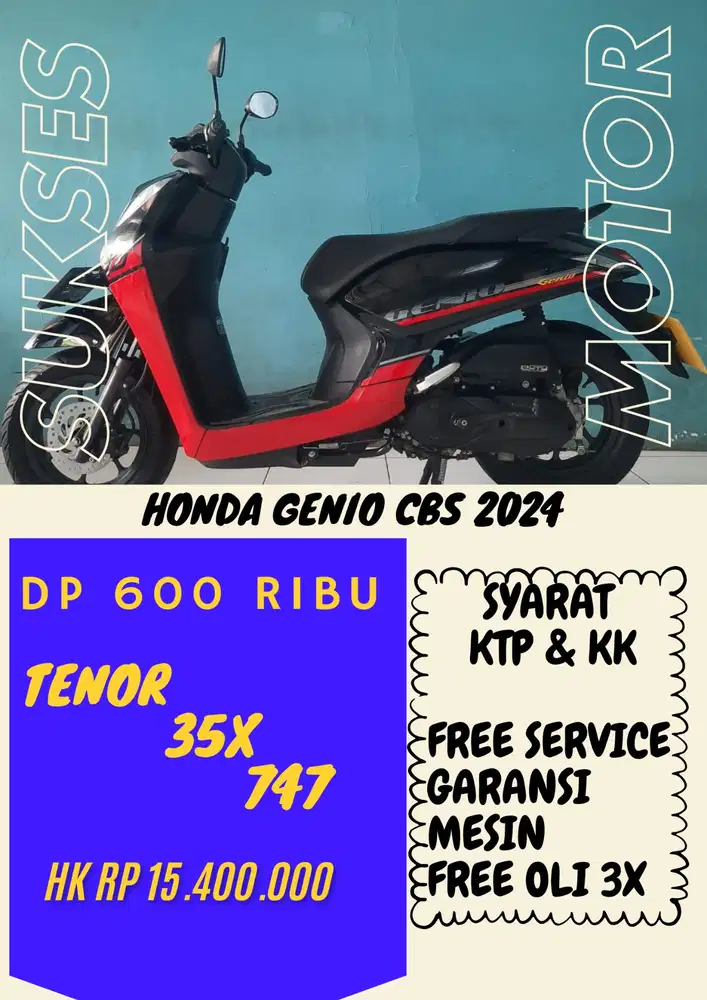 DP MURAH HONDA GENIO CBS 2024 DP 600 RIBU BISA CASH/KREDIT