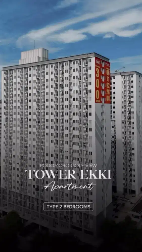 Disewakan Apartment EKKI Tower di Podomoro Golf View, Cimanggis, Depok