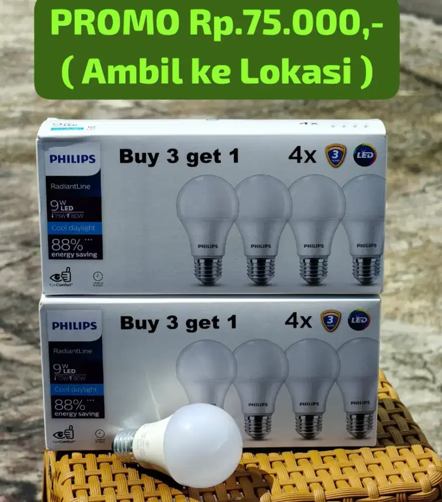 Promo Lampu LED Philips 9watt ( isi 4 )