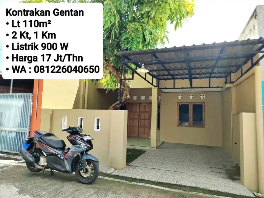 Sewa Rumah Habis Renov Area Gentan, Siap Pakai, Dekat Laweyan Purwosari
