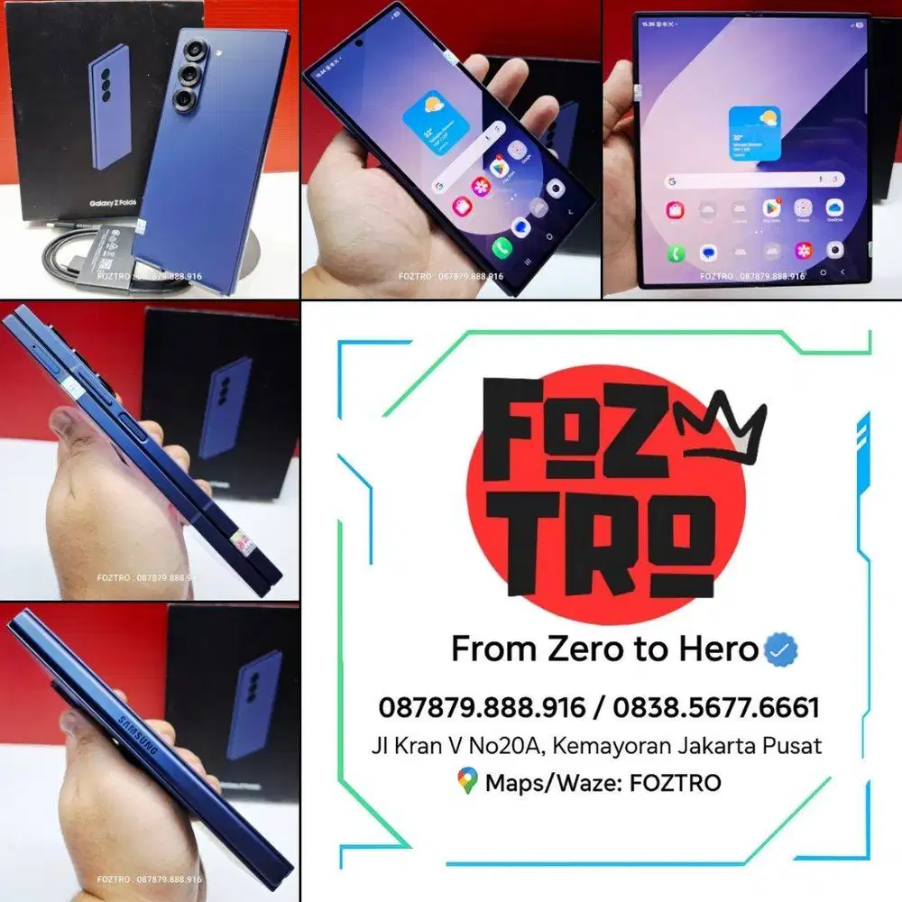 Samsung Galaxy Z Fold 6 12/256GB Navy Fullset Resmi SEIN No Minus