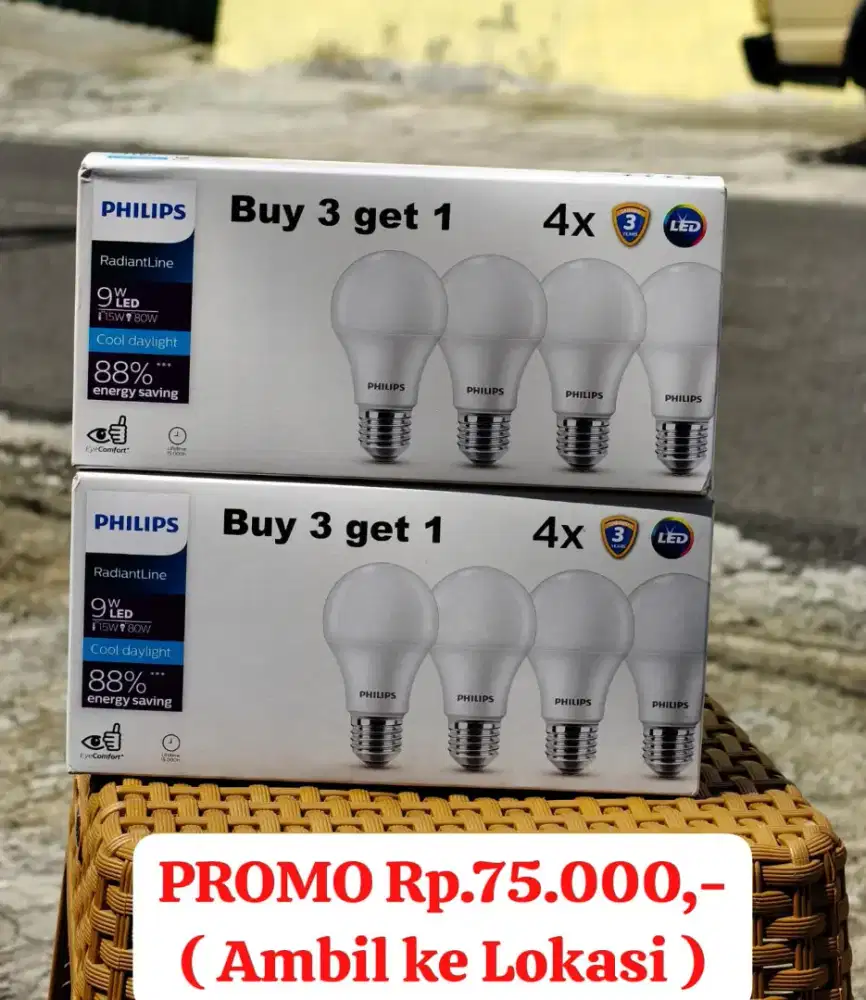 Lampu LED Philips 9watt ( isi 4 )