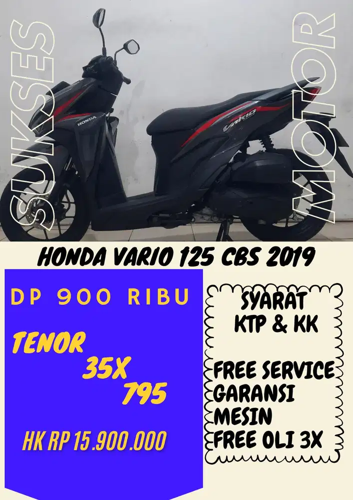 DP HONDA VARIO 125 CBS 2019 DP 900 RIBU BISA CASH/KREDIT