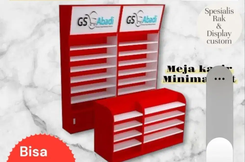 PUSAT pembuatan stiker & akrilik unt rak kasir swalayan minimarket