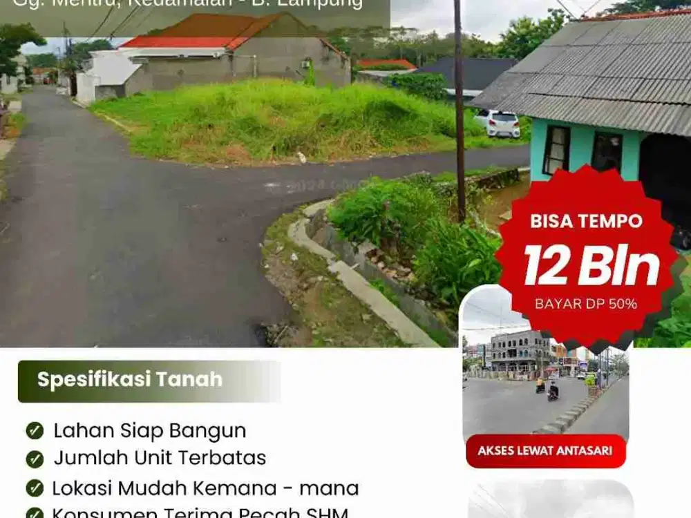 DI JUAL TANAH DI KEDAMAIAN LUAS 100 DAN 190 M2 SERTIFIKAT HAK MILIK.