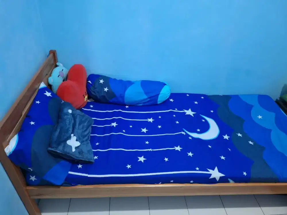 Single Bed /Tempat tidur kayu /Divan kayu / Ranjang kayu uk 90 x200