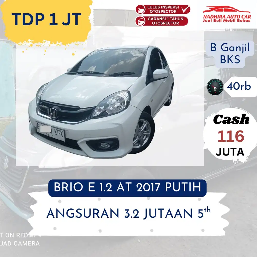 Kredit DP Cuma 1 Juta Brio E 1.2 AT 2017 Putih