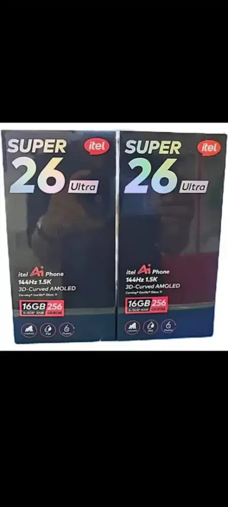 Itel super S26 ultra 256gb ram 8gb layar lengkung dan8/128 resmi