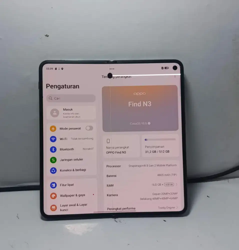 OPPO FIND N3 FOLD 5G RAM 16/512 ORIGINAL MULUS NORMAL SIAP PAKE