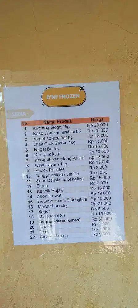 Menjual aneka Frozen food nugget,kentang,bakso,otak2 D'NF Frozen&snack