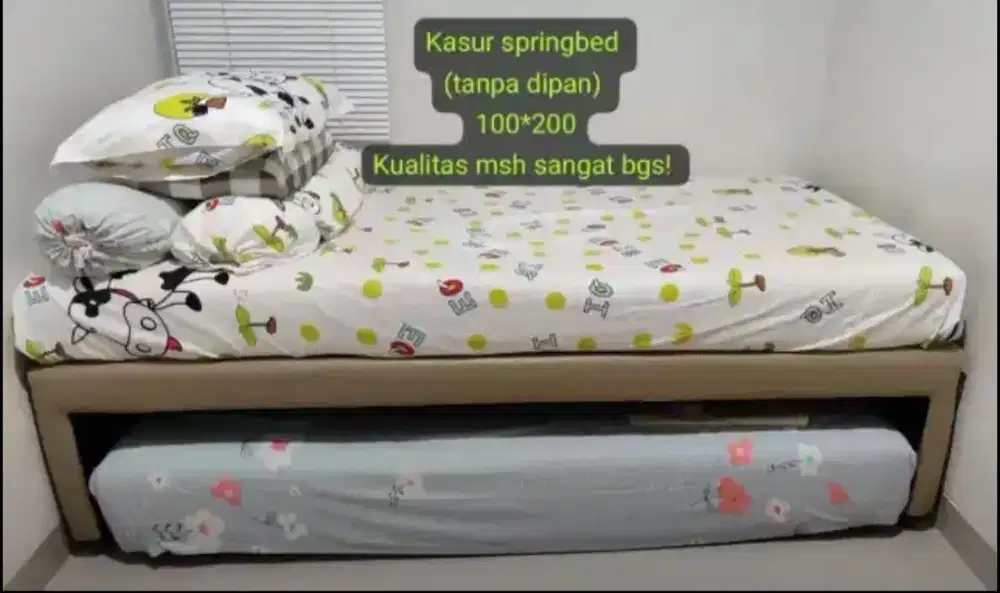 Jual kasur spring bed msh bgs,ukuran 100x200 ,harga 2 pcs kasur 1,3jt