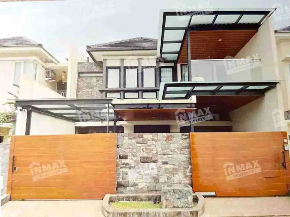 dijual rumah mewah 2lt harga murah semi furnished perumahan elit rungkut dekat merr,kampus upn,universitas terbuka,pusat bisnis & kuliner 7 kamar tidur ada garasi
