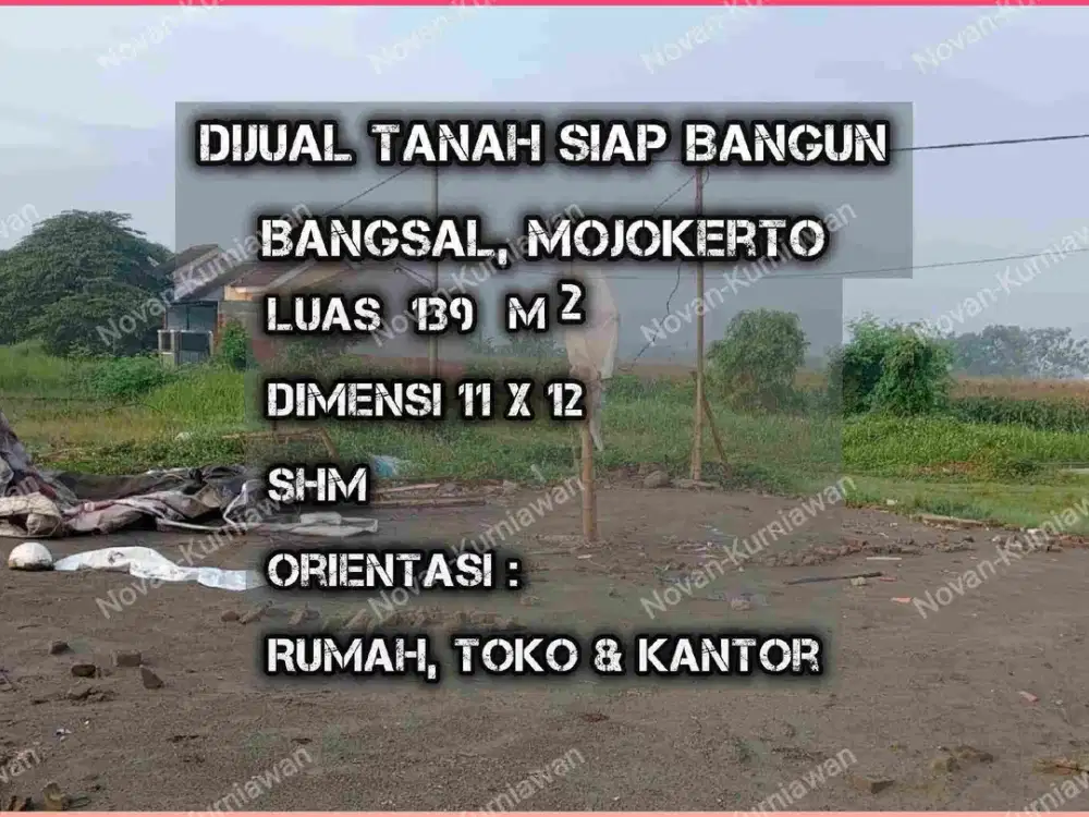 DIJUAL TANAH SIAP BANGUN BANGSAL MOJOKERTO