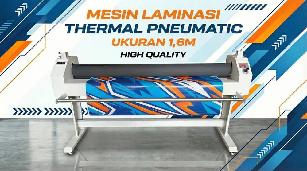 MESIN LAMINASI PANAS MANUAL DENGAN SISTEM PNEUMATIC UKURAN 1,6M