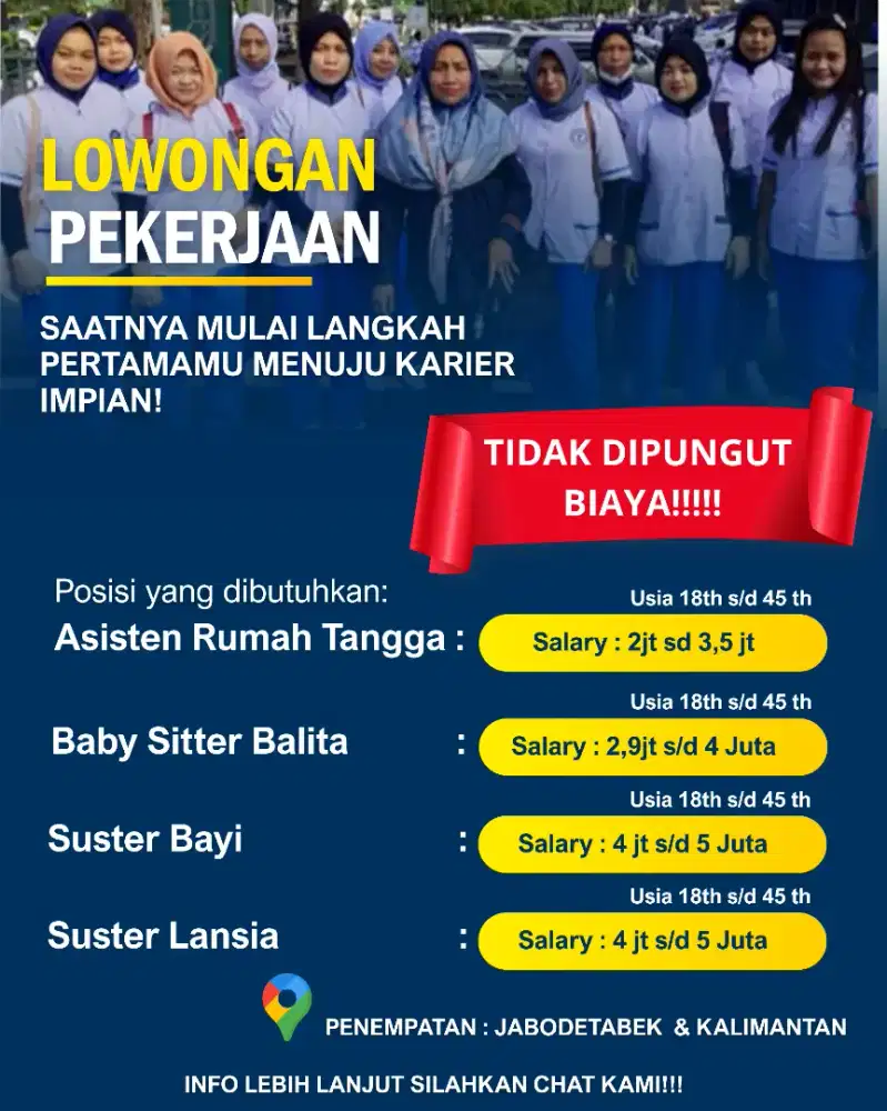 Lowongan kerja art, baby sitter dan suster